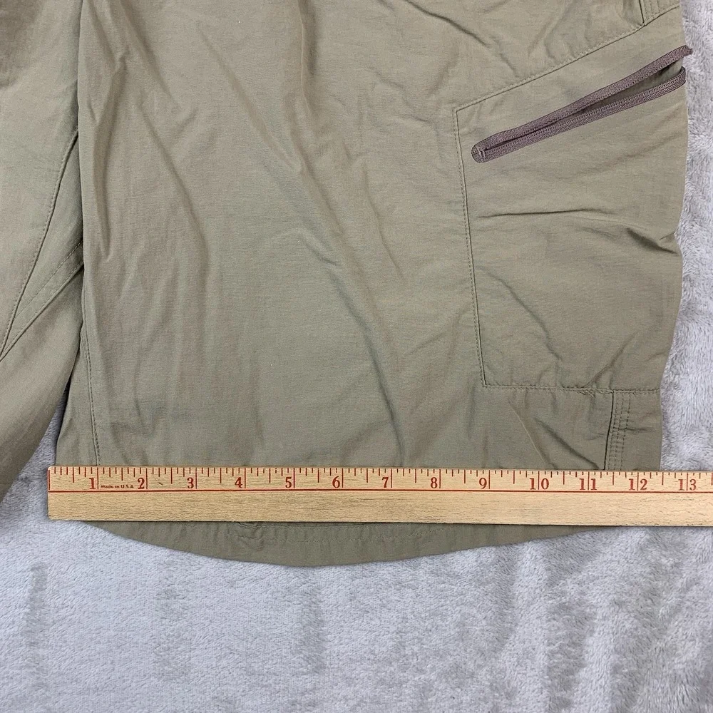 Simms Fishing Shorts Large Khaki Lightweight Flex Waist Outdoor Busted Zippers*